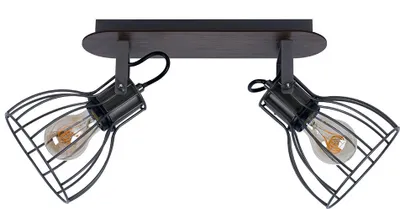 Immagine prodotto di Lampada da soffitto, marrone, faretti orientabili, design a gabbia, L 33,5 cm