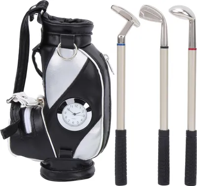 Produktbild von Golf Stifthalter mit Uhr,Golf Tasche Stifthalter,Golf Desktop Geschenk,Stifthalter mit Uhr,Desktop Stifthalter mit Uhr,Mini Golf Tasche Stifthalter