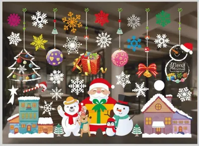 Image de Autocollants flocons de neige - Décorations réutilisables pour fenêtres