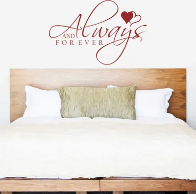 Produktbild von Wandtattoo - Wandaufkleber - Wandtattoo "Always and Forever" - 90cm x 58cm dunkelrot - Dekoration Küche Wohnzimmer Wand