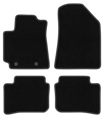 Produktbild von Velours-Fußmatten für Hyundai i10 III 2019- (Schrägheck) – 4-tlg, Schwarz, passgenau – Wielganizator BASIC