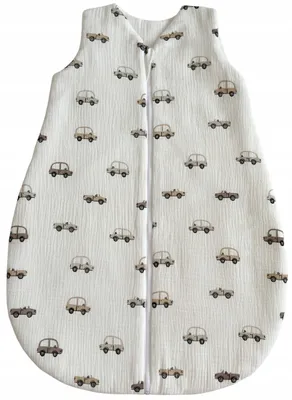 Produktbild von Musselin Babyschlafsack Baby 1.0 TOG mit Doppelreißverschluss 56-62 aus 100% Baumwolle