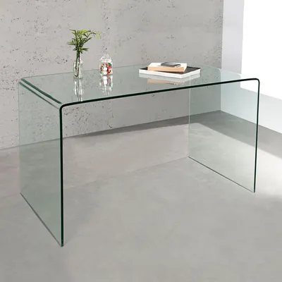 Produktbild von cagü: Design GlasSchreibtisch Schreibtisch [MAYFAIR] Glas transparent 120cm x 70cm