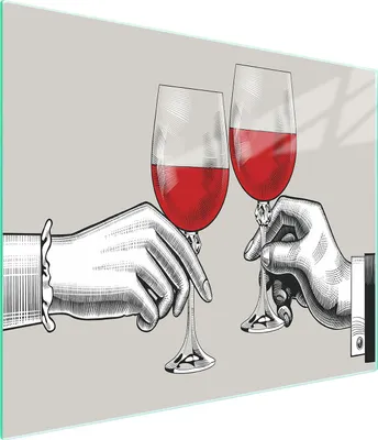 Produktbild von Glasschneidebrett 52x30 cm Design Wein, kratzfest, hitzebeständig, hygienisch, leicht zu reinigen