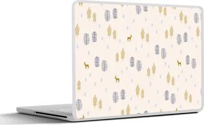 Produktbild von MuchoWow® Laptop Aufkleber Sticker Cover Wald - Abstrakt - Winter - Muster 31x22.5 cm - Laptop-Deko