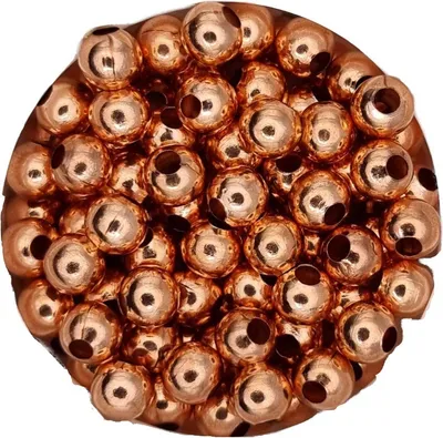 Obrázek produktu pro Metall Perlen Großlochperlen 4 mm, ca. 100 Stück, Kupferfarben