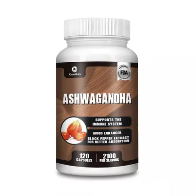 Immagine prodotto di Ashwagandha 2100mg (120 capsule) integratore alimentare, umore, recupero, rilassamento, sonno, salute dei nervi, sistema immunitario