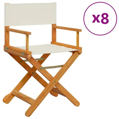 Image de Chaises de jardin pliantes 8 pcs. Tissu blanc crème