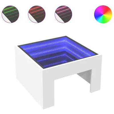 Produktbild von vidaXL Couchtisch mit Infinity-LED Weiß 50x50x30 cm