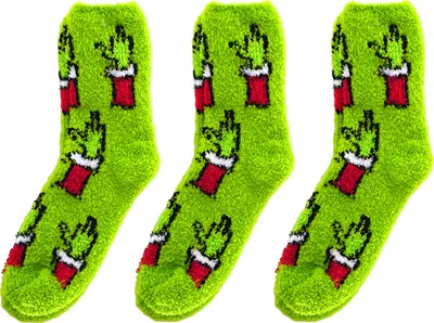 Produktbild von 3 Paar Kuschelsocken "Festtags-Muffel" mit Anti-Weihnachts-Design - Damen 36-41 passend - Flauschsocken Ich hasse Weihnachten - Kuschelsocken