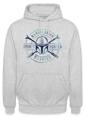Produktbild von Star Wars: Mandalorian Bounty Hunter Warrior Uni Hoodie, S, Hellgrau meliert