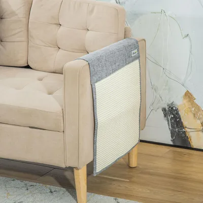 Produktbild von Kratzmatte Katze 2er Set 130 x 45 cm Sisal Kratzbrett Katzenkratzbretter Katzenkratzmatte Kratzschutz für Sofa Möbel Tür, Sisal, Polyester