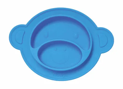 Produktbild von Saugfähiger Esslernteller aus Silikon - Blau - AFFE - 9M+