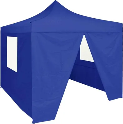 Immagine prodotto di Gazebo Pieghevole Professionale 4 Pareti 2x2m Acciaio Blu