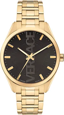 Produktbild von Versace Herren Armbanduhr V-VERTICAL gold, schwarz 42 mm VE3H006222