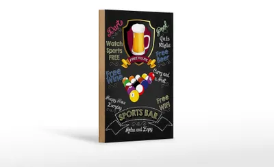 Produktbild von Holzschild Spruch 12x18cm sports bar Beer Bier relax enjoy