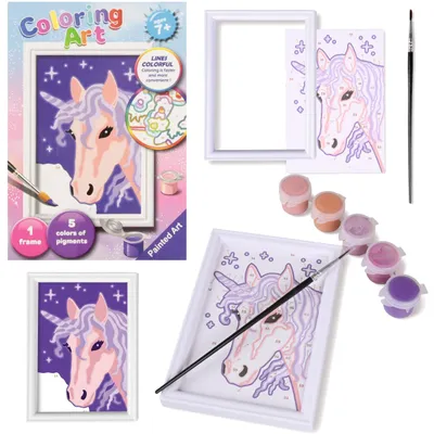 Produktbild von EINHORN Kreativset zum Malen nach Zahlen, Kunstset FÜR KINDER ab 7 Jahren