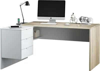 Produktbild von Schreibtisch - Weiß 108x145x73h cm