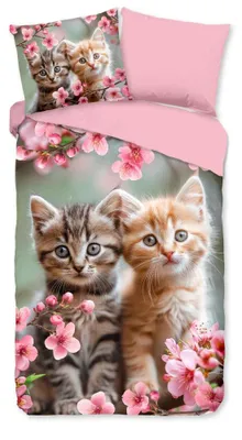 Productafbeelding van Good Morning Kinderdekbedovertrek "Mischa" - Roze - (140x220 cm) - 100% Katoen