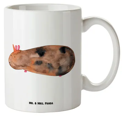 Produktbild von Mr. & Mrs. Panda weisse tasse Einhorn Meerschweinchen - Weiß - Geschenk, jumbotasse, Keramiktasse, Deko, Einhörner, Große Teetasse, Meerschwein, Meerhörnchen, Unicorn
