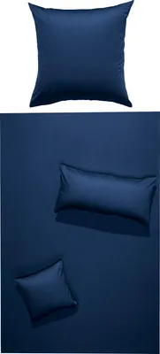 Produktbild von Erwin Müller Bettwäsche Landshut" dunkelblau 1x 155x200 cm + 1x 40x80 cm"