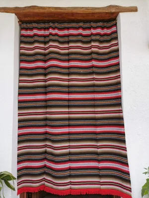 Produktbild von Handgefertigter, rustikaler Vorhang aus Baumwolle, 160 x 215 cm