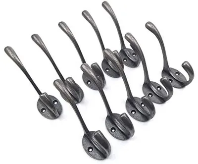 Produktbild von Schmiedeeiserne Haken, 10er-Set, schwarz, für Schulen