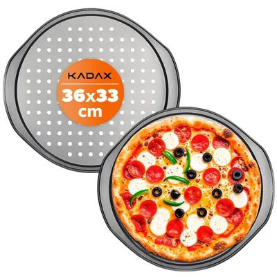 Zdjęcie produktu dla Blacha do pizzy - Z powłoką antyprzywierającą - 33 cm - Z uchwytami