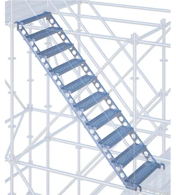 Produktbild von Bautreppe aus Stahl 0,8 m, f. 2 m Höhenausgleich, Für Feldlänge:2.07 m
