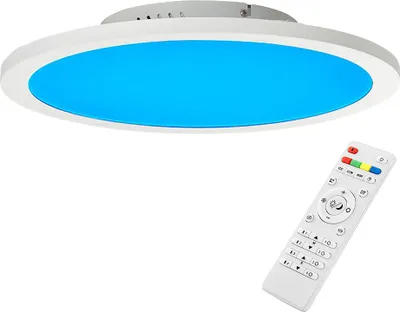 Image de Brilliant LED Deckenaufbau Panel Abie Weiß rund Ø40cm 24W 2400lm RGBW 2700K-6500K Dimmbar mit Fernbedienung