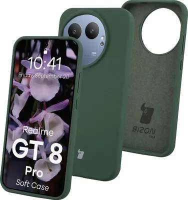 Produktbild von Silikon Handyhülle für Realme GT 8 Pro, Bizon Soft Case, Dunkelgrün