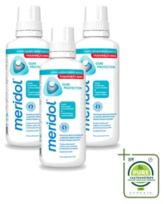 Image de 3 flacons de bain de bouche Meridol - pour une hygiène bucco-dentaire quotidienne - 400 ml - lot économique - 3 pièces
