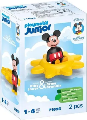 Produktbild von Mickey Mouse Kreisel mit Rassel, PLAYMOBIL Junior, Feinmotorik Spielzeug, Disney