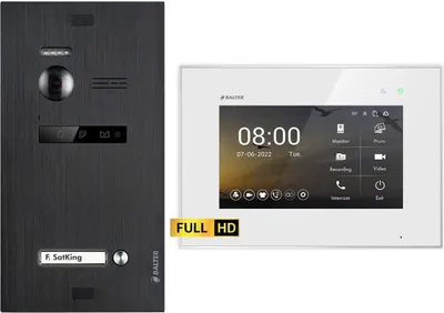 Produktbild von BALTER EVO HD Unterputz Schwarz 2-Draht 1x 7" Weiß Video Türsprechanlage Set für 1 Familienhaus