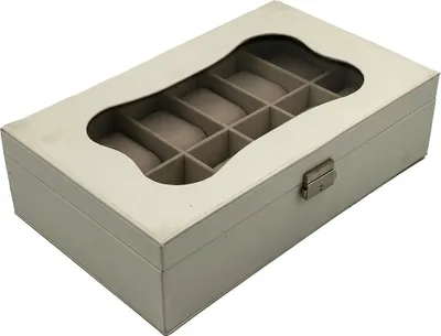 Produktbild von Uhrenbox Versa Weiß Polyurethan Papier Spiegel Holz MDF 20 x 8,5 x 32,5 cm