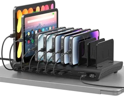 Productafbeelding van 120W USB-C Laadstation 10 Poorten, 65W PD voor laptops, 5V 3A