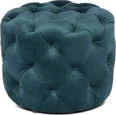 Produktbild von Casa Padrino Luxus Chesterfield Samt Hocker Grün Ø 53 x H. 41 cm - Runder Sitzhocker - Chesterfield Möbel
