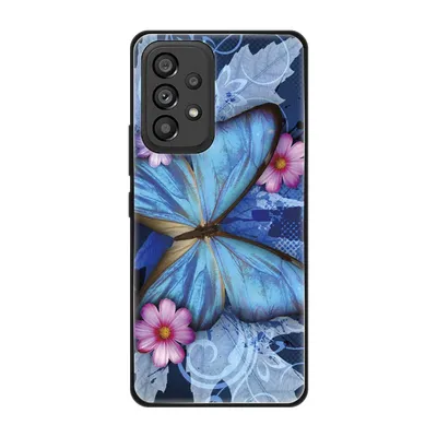 Produktbild von König Design Hülle kompatibel mit Samsung Galaxy A53 5G Kunststoff Soft Handyhülle - Handy Case Schmetterling Blau