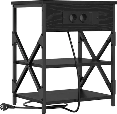Produktbild von Nachttisch Schwarz Eichen-Optik 41 x 31 x 51 cm Holzwerkstoff