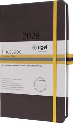 Zdjęcie produktu dla sigel L2607 kalendarz książkowy sigel Linescape 2026, ok. A5, ciemnoszary
