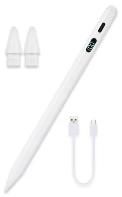 Image de Stylet NK pour iPad, modèles 2018-2025, stylet avec aimant, léger, avec écran LED