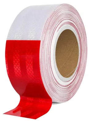 Obrázok produktu pre Reflexná samolepiaca páska s vysokou fotometrickou účinnosťou, 45,7 m x 5,5 cm, červeno-biela