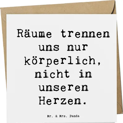 Produktbild von Mr. & Mrs. Panda Grußkarte Spruch Trennung von den Eltern - Weiß - Geschenk, Liebe auf Distanz, faltkarte, Glückwunschkarte, Motivation, Herausforderungen, Klappkarte
