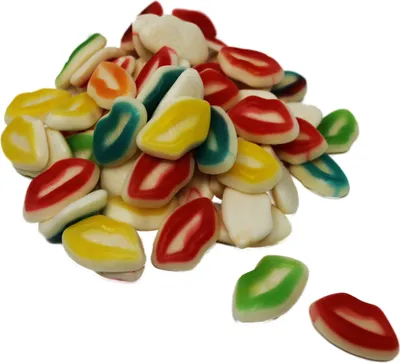 Produktbild von Fruchtgummi Lippen bunt glänzend fruchtig süß weich Halal 175g