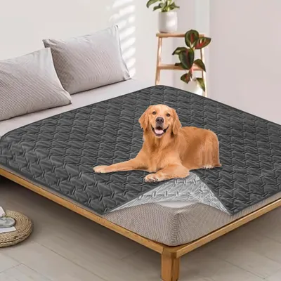 Produktbild von Hundedecke BAIFULAI Wasserdichte Hundedecke, 200 x 130 cm, rutschfest, wendbar, kratzfest, dunkelgrau, Bettschutz für Hunde und Katzen