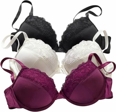 Produktbild von PETITE FLEUR Push-up-BH schwarz+creme+beere Größe 70 Cup C