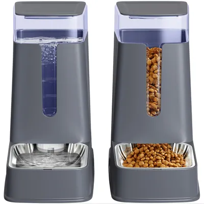 Futter- & Wasserspender-Set, 2er-Pack, 3,8 l, für Hunde & Katzen