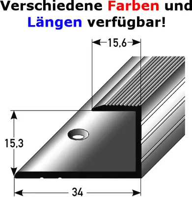 Produktbild von Einschubprofil "Callander" für Parkett, 15,3 mm Einfasshöhe, Aluminium eloxiert, gebohrt-silber-2700