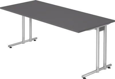 Produktbild von bümö Schreibtisch Serie-N - Nachbildung: Graphit, Größe:  180 x 80 cm