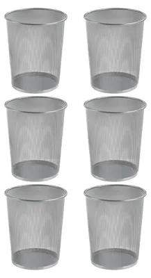Produktbild von Papierkörbe - 20 Liter - Silbergrau - Metallgeflecht - 6er Set